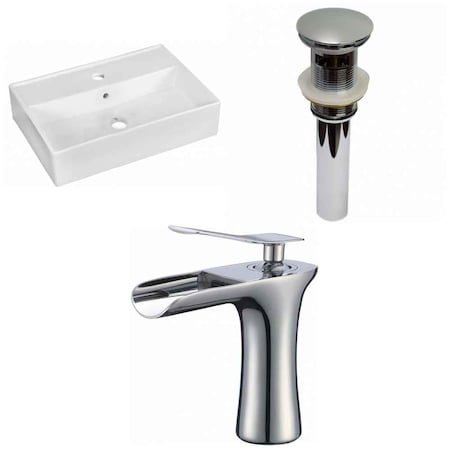 19.75-in. W Above Counter White Vessel Set For 1 Hole Center Faucet